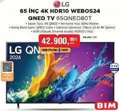 LG 65QNED80T6A 65 İNÇ 4K HDR10 WEBOS24 QNED TV / AKILLI TELEVİZYON